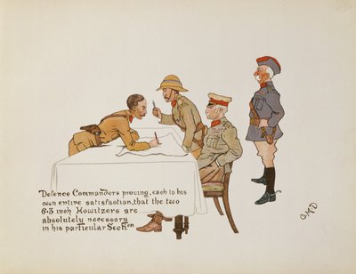 I comandanti della difesa dimostrano che i due obici da 6,3 pollici sono assolutamente necessari nella sua sezione particolare, da The Leaguer of Ladysmith, 1900 da Captain Clive Dixon
