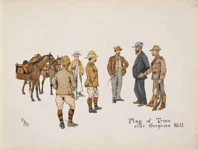 Bandiera di tregua dopo Surprise Hill, da The Leaguer of Ladysmith, 1900 da Captain Clive Dixon