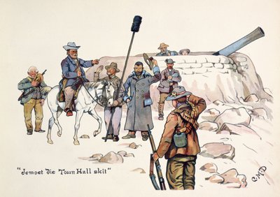 Jemoet die Town Hall skit, da The Leaguer of Ladysmith, 1900 da Captain Clive Dixon