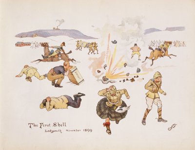 Il primo proiettile, Ladysmith, 1899, da The Leaguer of Ladysmith, 1900 da Captain Clive Dixon
