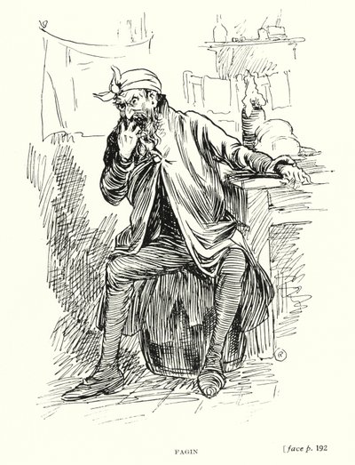 Personaggio di Dickens: Fagin (litografia) da Captain Edward Henry Handley Read