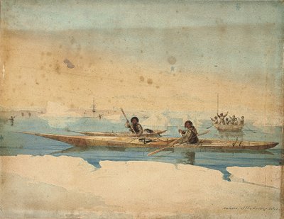 Canoe delle Isole Selvagge, Stretto di Hudson da Captain George Francis Lyon