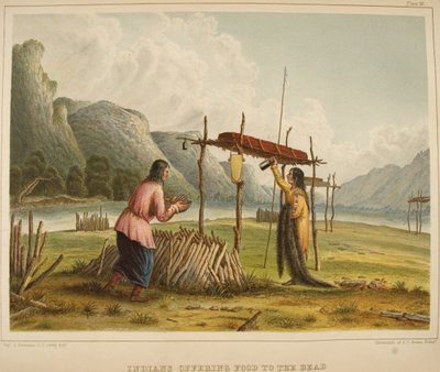 Indiani che offrono cibo ai morti da Captain Seth Eastman