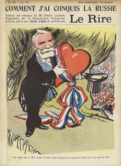 Visita del presidente Loubet in Russia, illustrazione per Le Rire da Caran d Ache