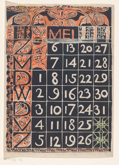 Kalenderblatt Mai 1900 da Carel Adolph Lion Cachet