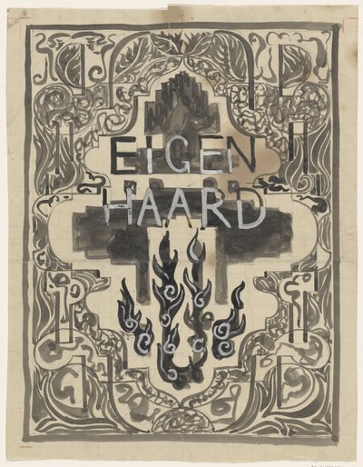 Progetto per la copertina di Eigen Haard da Carel Adolph Lion Cachet