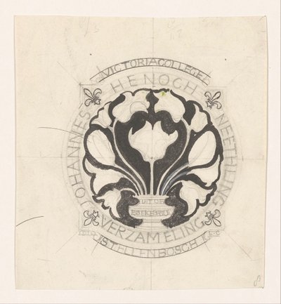 Progetto per un ex libris di Johannes Henoch Neethling da Carel Adolph Lion Cachet