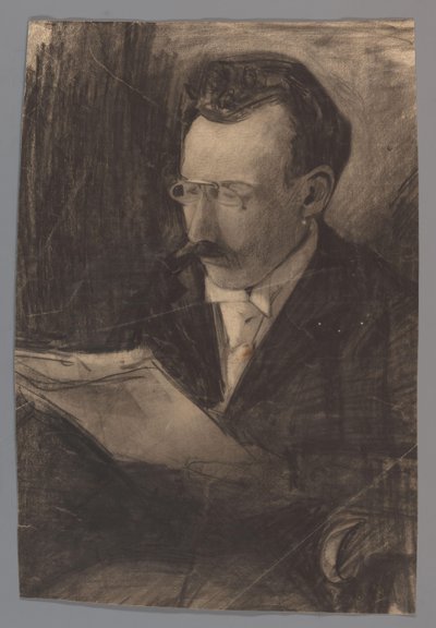 Ritratto di un uomo che legge da Carel Adolph Lion Cachet