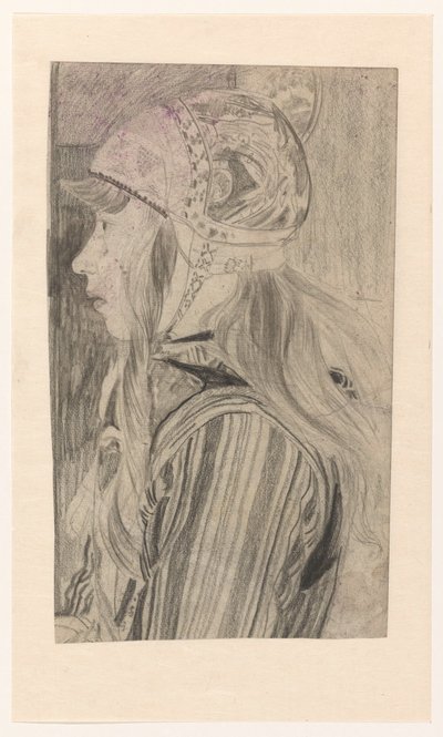 Ritratto di ragazza in costume tradizionale di Marken da Carel Adolph Lion Cachet