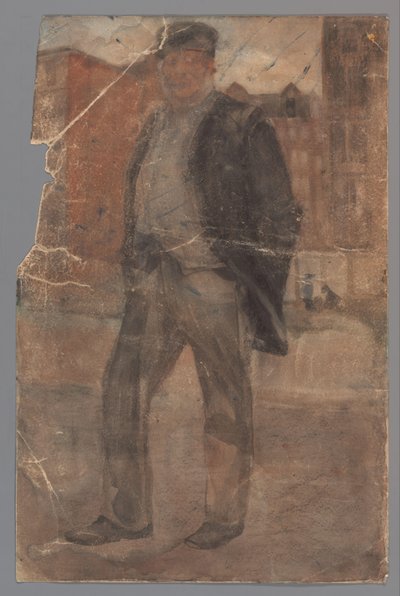 Uomo in piedi con cappello rigido da Carel Adolph Lion Cachet
