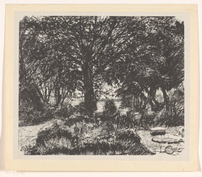 Giardino con grande albero da Carel Adolph Lion Cachet