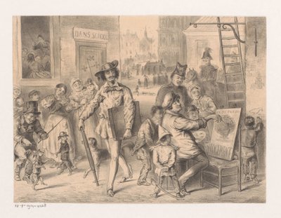 Artista che cammina per strada da Carel Christiaan Antony Last (attributed to)