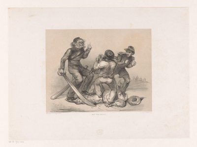 Tre uomini in combattimento calpestano un turco da Carel Christiaan Antony Last