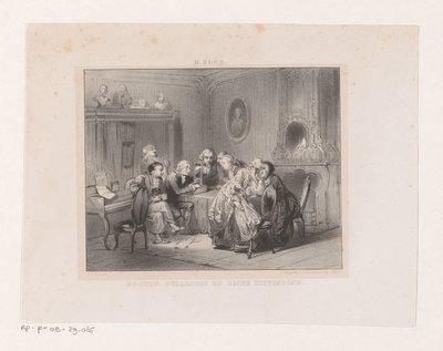 Joseph-Ignace Guillotin osserva una miniatura di una ghigliottina da Carel Christiaan Antony Last