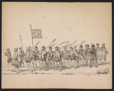 Mascherata degli studenti di Utrecht, 1846 (tavola 22) da Carel Christiaan Antony Last
