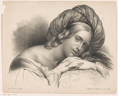 Ragazza con turbante da Carel Christiaan Antony Last
