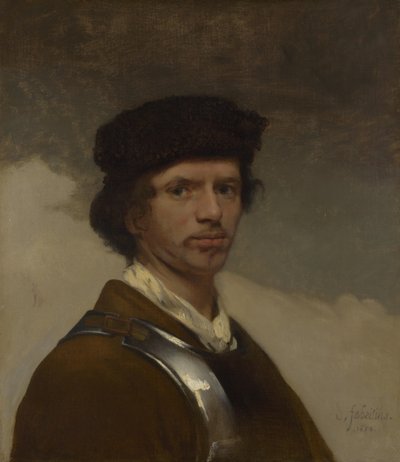 Giovane con berretto di pelliccia da Carel Fabritius