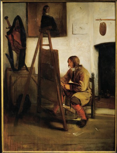 Giovane pittore nel suo studio (pittura su tela) da Carel Fabritius