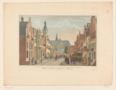 Vista sulla Langestraat, il Municipio e la Grande Chiesa di Alkmaar da Carel Frederik Bendorp (I)