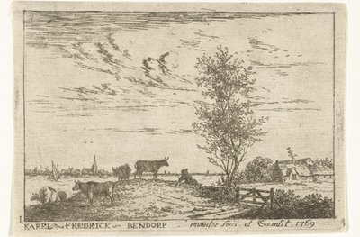 Paesaggio fluviale con mucche da Carel Frederik Bendorp (I)
