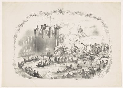 Caricatura sui piani di Thorbecke per chiudere l
