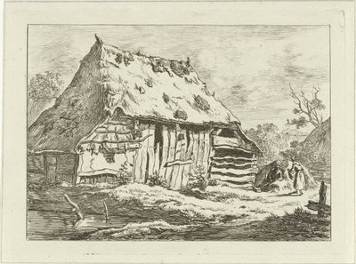 Coppia presso un fienile da Carel Lodewijk Hansen