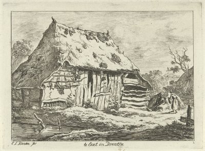 Coppia presso un fienile (Paesaggi) da Carel Lodewijk Hansen