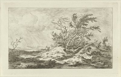 Cavallo con carro in un paesaggio da Carel Lodewijk Hansen
