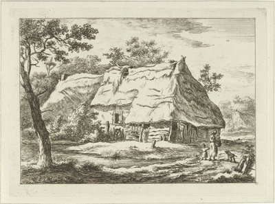 Donna con bambino presso una fattoria (Paesaggi 1-6) da Carel Lodewijk Hansen