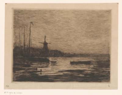 Veduta di Zwijndrecht di sera da Carel Nicolaas Storm van 