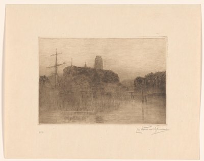 Vista del Nuovo Porto a Dordrecht di sera da Carel Nicolaas Storm van 