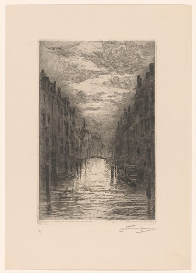 Canale a Dordrecht di sera da Carel Nicolaas Storm van 