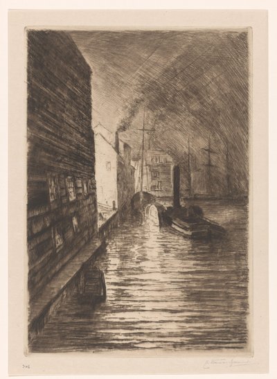 Cantiere navale a Vlissingen di sera da Carel Nicolaas Storm van 