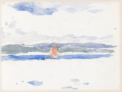 Vista sul mare con barca (?) da Carel Nicolaas Storm van 