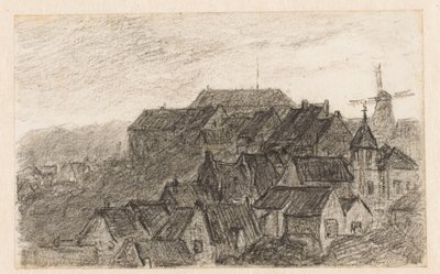 Veduta della città di Kleve con mulino da Carel Nicolaas Storm van 