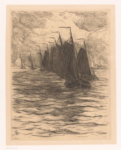 Flotta in mare da Carel Nicolaas Storm van 