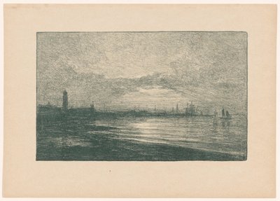 Porto marittimo al tramonto da Carel Nicolaas Storm van 