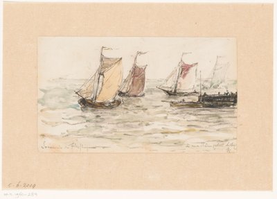 Barche da pesca a vela sulla Schelda da Carel Nicolaas Storm van 