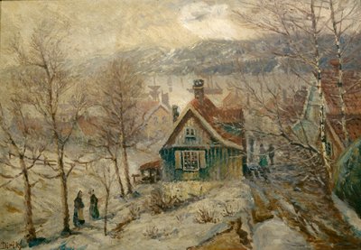 Paesaggio costiero con casa da Carl Edvard Diriks