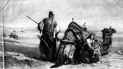 Beduini nel deserto, una delle sei stampe della collezione dopo l