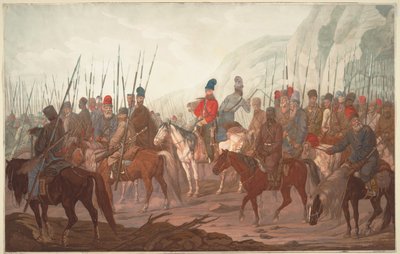 Marcia dei Cosacchi degli Urali attraverso la Boemia nel luglio 1799 da Carl Adolph Heinrich Hess