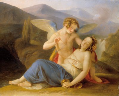 Psiche risvegliata dalla freccia di Amore da Carl Agricola