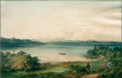 Il lago Ammersee visto dal Castello di Ried da Carl August Lebschee