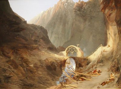 Costruzione del Ponte del Diavolo da Carl Blechen