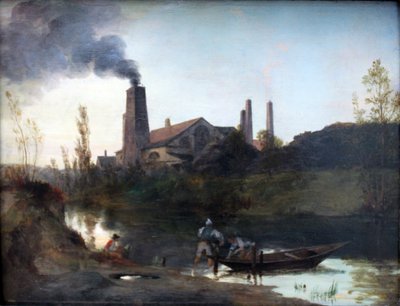 Tedesco: "Walzwerk Neustadt-Eberswalde" o "Il laminatoio vicino a Eberswalde" Il laminatoio di Neustadt-Eberswalde da Carl Blechen