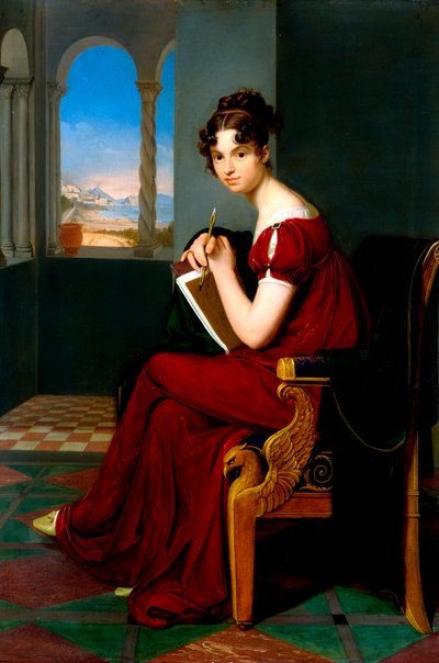 Ritratto di giovane donna con utensili da disegno da Carl Christian Vogel von Vogelstein