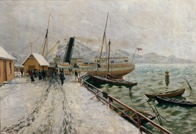 D/S Execellence al molo di Fredriksvern da Carl Edvard Diriks