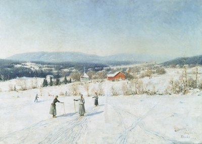 Paesaggio con sciatori da Carl Edvard Diriks