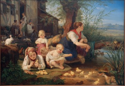 Madre con bambini da Carl Engel von Rabenau