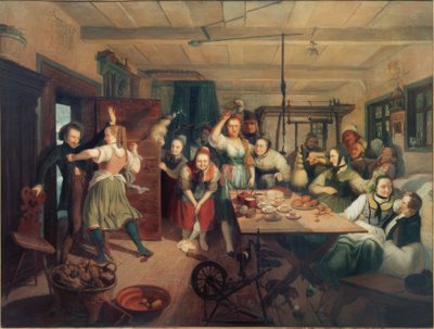 Stanza della filatura a Londorf da Carl Engel von Rabenau